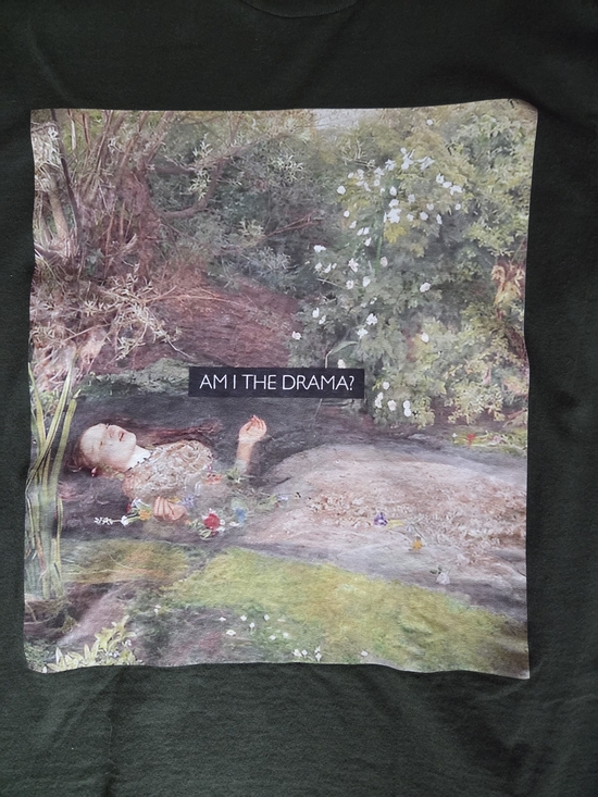 Gildan Tops - Gildan Dark Green Forest Print Graphic Tee with 'Am I The Drama?'